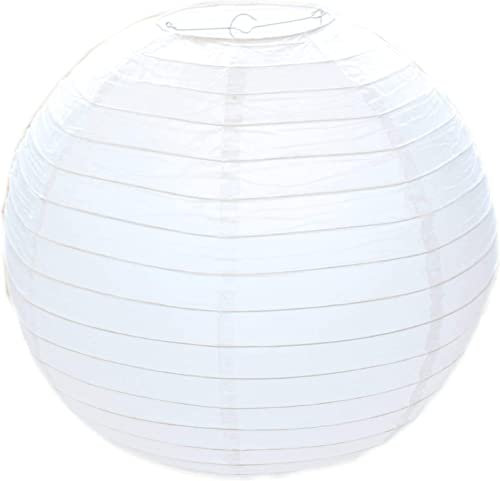 Karrma Ltd. KARRMA 2 x White Paper Lampshade - Classic Bamboo Style Ribbed Paper Lantern Lamp Shade (50 CM)