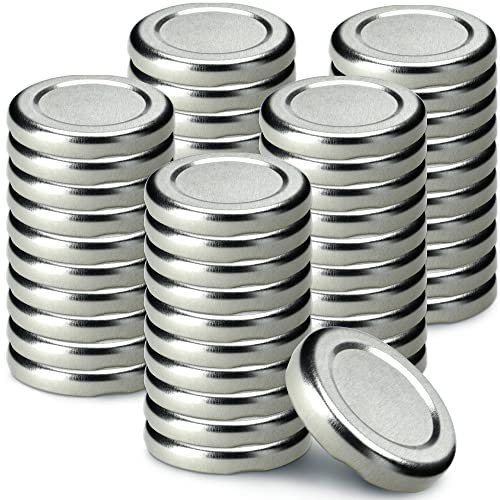 KADAX 50er Set Schraubdeckel TO43 für Gläser 43mm Silber – Twist-Off Ersatzdeckel für 40ml Mini Gläser & Probiergläser, Luftdicht & Spülmaschinenfest