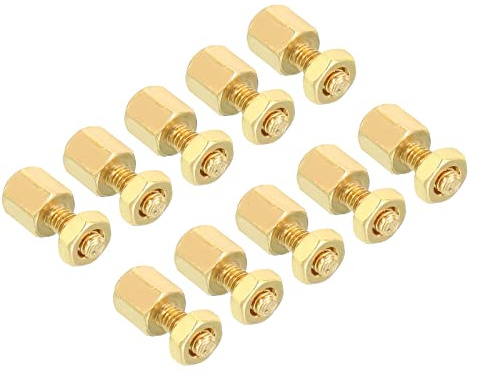 PATIKIL 5mm+6mm M2,5 Abstand schrauben, 40 Pack Messing Hex PCB Abstands muttern für Mutter bretter, Computer gehäuse, Leiterplatten, Elektronik, Goldton