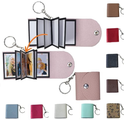 uniqicon Personalisierter Mini fotoalbum Schlüsselanhänger,schlüsselanhänger mit foto,geschenke für freundin,personalisierte geschenke männer,freundinnen geschenkideen,fotoalbum mini,10 Fotos