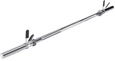 wuuhoo® Langhantelstange John - 200cm / 180 cm / 160 cm / 150 cm / 120 cm, 30mm, Stahl verchromte Hantelstange, 100kg Kapazität - Fitnessquipment für Zuhause 160 cm