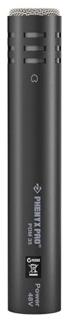 Phenyx Pro PDM35 Overhead Condenser Microphone, Cardioid Microphone with Wide Frequency Response Range, XLR Connector, Pencil Stick Condenser Mic for Hi-Hat, Percussions, and String Instruments