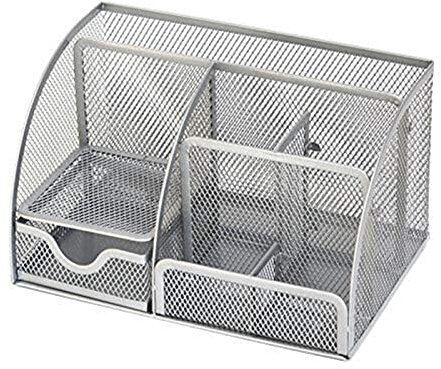 Schreibtisch Briefablage Dokumentenablage File Rack Office Desk Schreibwaren-Endbearbeitungsstudentenwohnheim-Metall-Datei Aufbewahrungsbox Silber 9 Gitter Bleistift Bürobedarf Lagerregal Dokumentenab