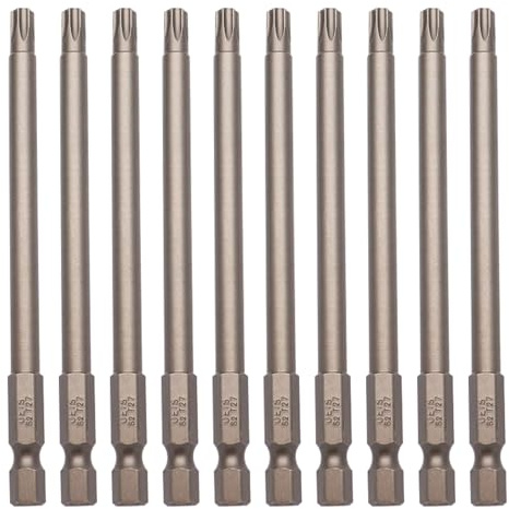 Sipery Lot de 10 embouts Torx T27 inviolables à tige hexagonale magnétique pour tournevis électrique à percussion 100 mm