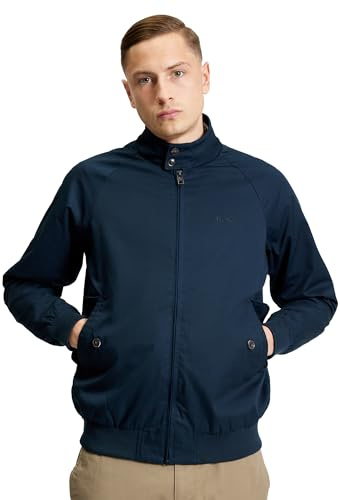 Ben Sherman Signature Harrington para hombre, azul marino oscuro, L