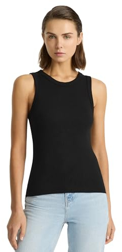 Presics Women’s Good Earth Cotton® Tank Top - Black - X-Small – Australian-Grown Cotton, High Neck, Flattering Fit, Layering Essential