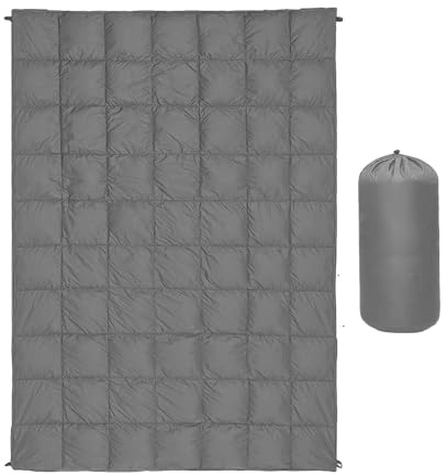 Couette de Camping en Duvet - Couverture en Duvet de Plumes Douce et légère | Couverture légère en Duvet, Couverture extérieure imperméable pour la Plage, Pique-Nique, Voyages