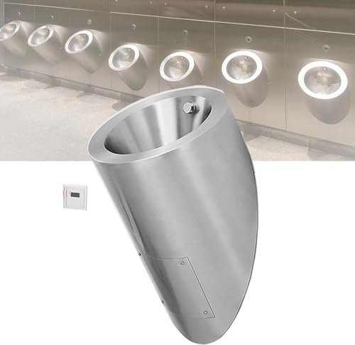 ASumPio An Der Wand Montiertes Urinal, Automatisches Urinal Mit Sensor, Induktionsurinale Aus Edelstahl 304, Vertikale Wandtoiletten Für Den Haushalt, Gewerbliche Kleine Entwäss,Silver