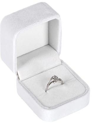 Copbopwn Velvet Ring Box Engagement Ring Boxes for Jewellery Wedding Ring Box Wedding Day Gifts Earring Gift Boxes for Proposal Engagement Ceremony Women Men (white)