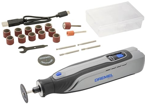 Dremel 8150 Cordless Brushless Multi Tool, Rotary Tool Kit 7.2V 2Ah USB-C Rechargeable, 20 Accessories, Variable Speed 5,000-30,000 RPM, LED Light, Cutting, Sanding, Carving, Grinding