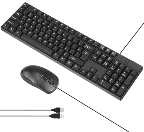 DIYEAH 1 Ensemble Clavier Souris Ensemble Clavier Rétroéclairé Silencieux Blanc De Jeu Filaire Et Souris Rouge Vigne s Filaire Et s