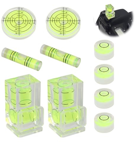 10 Mini-Wasserwaagen, rund und quadratisch, kleine Präzisions-Wasserwaage für Kameras, Stativ, Phonographen, Möbel, Wohnmobile, langlebige und einfach zu bedienende Wasserwaage