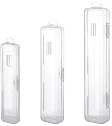 UCFBWO Lot de 3 boîtes à couverts portables réutilisables en plastique pour camping, voyage, école, pique-nique, bureau, transparent avec couvercle, boîte à couverts de voyage