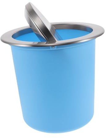 STOBAZA Cubo De Basura Tapa Abatible Para Encimera De Cocina De Acero Inoxidable Cesto De Basura Empotrado Para Espacios Reducidos Tapa Para Residuos Empotrada