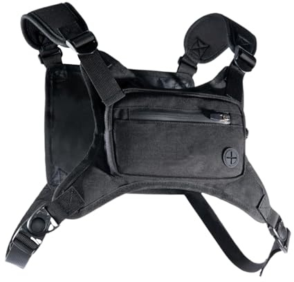 Motorcycle Chest Bag, Hiking Chest Strap, Running Vest, Phone Holder, Vest Backpack for Motorcycle, Bicycle, Fishing, Hiking, Hunting, Camping, black, see description, See description