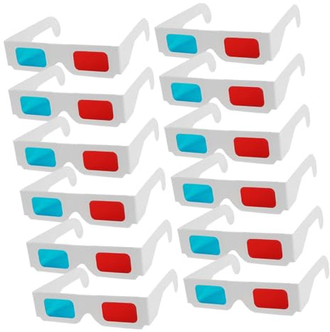Kisangel 70Pcs Lunettes 3D Lunettes Papier Carton 3D pour Films À La Maison TV pour TV Rouge Et Bleu Films Carton