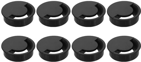 QUARKZMAN 8 Pcs Ojal Para Escritorio 80 Mm/3.15 Pulgadas Organizador De Cables Cubreagujeros Para Equipos De Computadora De Oficina En Casa Negro
