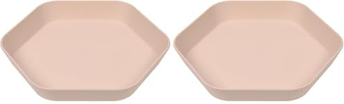 LÄSSIG Kinder Teller Kindergeschirr ohne Melamin, BPA-frei, aus Biokomposit/Plate Geo, powder pink (Packung mit 2)