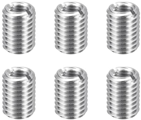 QUARKZMAN Filetage Adaptateurs M12x1,75 Mâle Vers M8x1,25 Femelle 6pcs | 15mm Longueur Manchon Réducteur Écrou Insert Fileté Metal, Inserts De Réparation en Acier Inoxydable 347 Écrou Vis Conversion