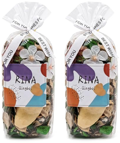Spring Potpourri Bags - Vanilla Scented Potpourri Bowl Filler Dried Flowers, Home Fragrance & White Decorative Bowl Vase Filler, Table & Home Decor - 2 Bags (8.1oz)