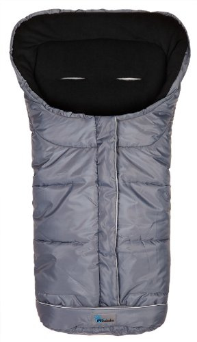 Altabebe (AL2203-40) Universal Winterfußsack, Buggys, Kinderwagen & Jogger, Fleece Innenfutter, Anit-Rutsch, 3 Reißverschlüsse, Kapuze, Winddicht, wasserabweisend, Farbe: dunkelgrau-schwarz