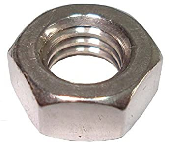 Merriway BH02528 Stahl-Sechskantmutter M4, Glänzend verzinkt / Weiß, 100 Stück