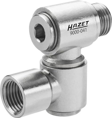 HAZET Drehgelenk 9000-041 I 360 Grad drehbares Druckluft-Drehgelenk I Maximaler Druck von 16 Bar I Temperaturbereich: 0 GradC – 70 GradC I Luftanschluss: 12,91 mm