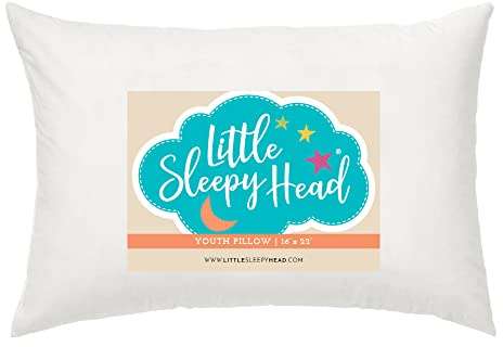 Little Sleepy Head Youth Pillow 16x22 - Soft & Hypoallergenic Bed Pillow Youth Pillows for Sleeping Age 5-10 - Snugly Designed Youth Neck Pillows for Travel, School and Bedtime - (1 Pack)