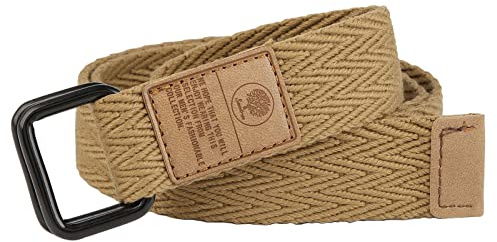 KYEYGWO Canvas Gürtel Doppel D-Ringe Schnalle für Herren Damen, Khaki