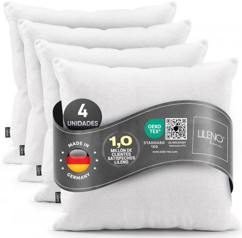LILENO HOME Kissenfüllung (4er Set) | Pralle Füllung für Couchkissen & | Dekokissen | Wolkenweiches Sofa Pillow & Schlafkissen Made in Germany | Füllkissen 60x60 Set mit Oeko-Tex Klasse 1