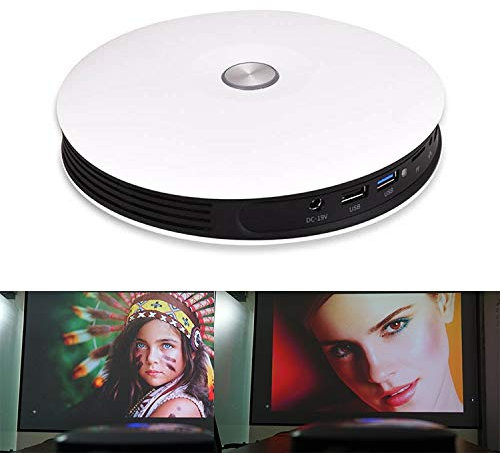 CHANYO Portable projector, Adjustable distance DL-S9 220 Lumens 1280x720 720P Android 6.0 HD Bluetooth WiFi Smart Laser 3D Projector, Support HDMI/USB x 2 / TF Card