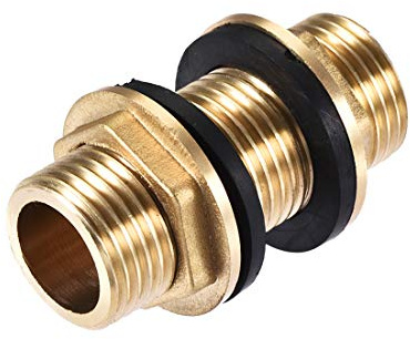 sourcing map Schottverschraubung G1/2 Stecker Rohradapter Goldton | Stecker Rohradapter Schlauchverschraubung