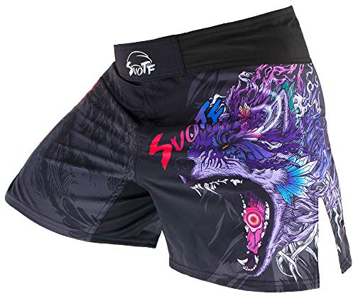 SUOTF - Pantaloncini MMA da uomo, pantaloncini da combattimento da uomo, pantaloncini da boxe BJJ da uomo, pantaloncini da grappling, XXL