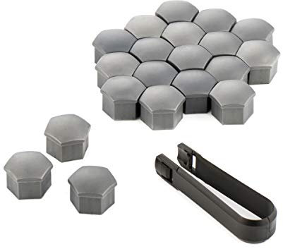 LST 20x Sechskant Radschraubenkappen Abdeckkappen Set 17 mm grau