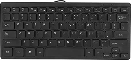 ASHATA Tastiera Mini Tastiera Sottile con Cavo USB, Piccola Tastiera Aziendale Impermeabile Semplice Compatta per Laptop e Computer Desktop, Plug And Play (con Cavo da 1,1 M / 3,6 Piedi)