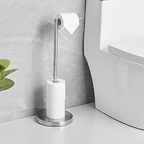 Toilettenpapierhalter Freistehend Klopapierhalter SUS304 Edelstahl Klopapier Halter Badzimmer Toilettenpapier Aufbewahrung Gebürstet Silber