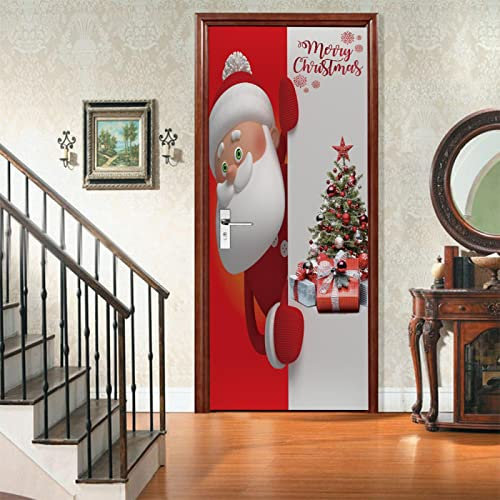 FHKGIUJAD 3D Türtapete Selbstklebend Türposter Weihnachten Alt Pflanzen Abnehmbares Diy Vinyl Wasserdichte Selbstklebende Tür Wandtattoos Für Schlafzimmer Büro Badezimmer 40X120Cm