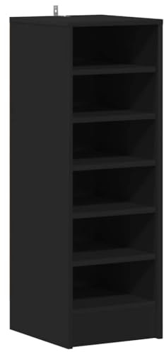 vidaXL Shoe Cabinet Home Bedroom Hallway Furniture Shoe Storage Organiser Wall-Mounted Hanging Shoe Rack Cabinet Shelf Chipboard Chipboard Black