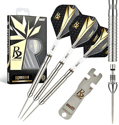 ONE80 90% Wolfram Stahlspitze Darts Sets Chamäleon, Night Hunter Professional Darts Set (R2-Renegade 24g)