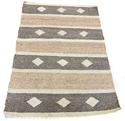 Alfombra de hilo de yoga con estampado de Bimal, 100% reciclada, estilo bohemio, color marrón, para meditación, 60 x 90 cm