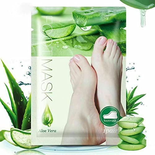 P-Beauty Cosmetic Accessoires | Máscara de pies de aloe vera | Exfoliante para los pies para combatir la piel seca y agrietada | Exfoliante de pies para piel pura de los pies (1 par)