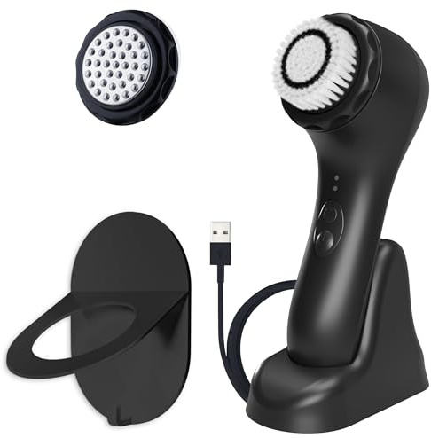 Spa Sciences - NOVA - Sonic Cleansing Brush with Bristles & Infusion System – Anti-Aging Facial Exfoliating, Waterproof, and USB Rechargeable