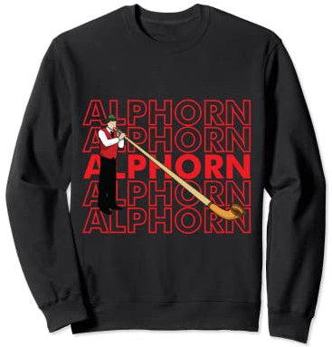 Schweizer Musiker Alphorn Musikinstrument Alpen Schweiz Sweatshirt