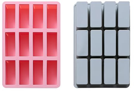 Moldes Tartas Silicona Dos Piezas De 12 Moldes Rectangulares De Silicona, Moldes De Jabón Hechos A Mano, Moldes Para Hornear Pasteles