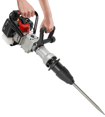 Pfahltreiber, 32.7cc Benzin Pfahlramme, 2-Takt Motor Benzin Pfahltreiber, Einzylinder Benzin Gartenzaun Werkzeugmaschine für Gartenarbeit, Straßenumzäunung, Landwirtschaftliche Umzäunung