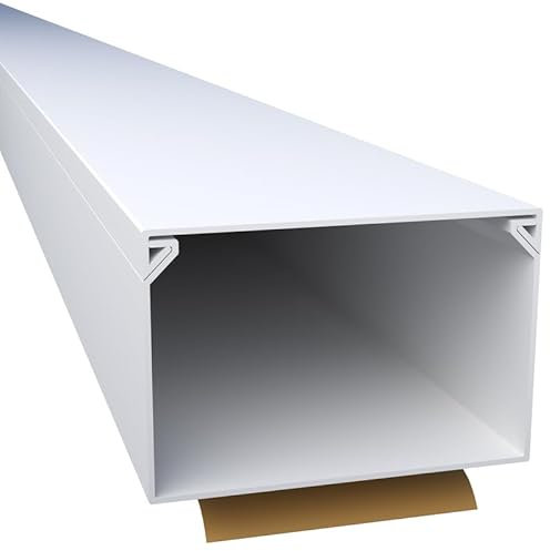 CILSON WDK6040SW 1700310 Kabelkanal Selbstklebend 60x40mm 2m, Weiß - 2 Stück 1 m / 1000 mm, XXL Kabelmanagement, Robust und Zuverlässig