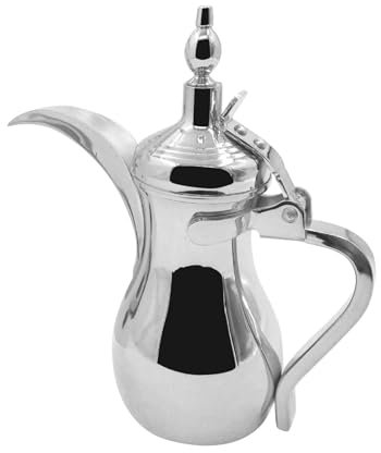 perfk Caffettiera araba Bollitore per Il tè Arabo Dallahs Distributore di Bevande in Acciaio Inossidabile Scaldacaffè Teiera per Eid Mubarak Barbecue da, 700 ml