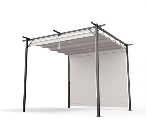 blumfeldt Pavillon 3x3, Wasserdicht Stabil Winterfest, Pulverbeschichteter Stahlrahmen, Wetterfestes Polyesterdach, Seitliche Jalousien, Einfache Montage, Ganzjährig Nutzbar