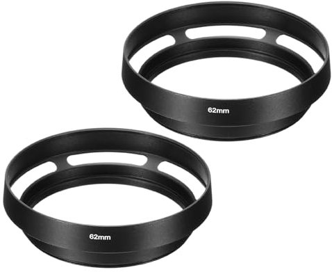 PATIKIL Paraluce 62mm 2pz Paraluce Standard Ventilato Opaco Superficie Antiriflesso Interno Vuoto Obiettivo Fotocamera Universale Nero
