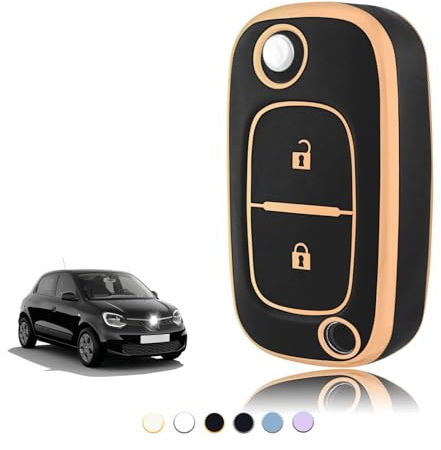 TOOMUME Schlüsselhülle TPU, Autoschlüssel Hülle Passt für Renault Trafic Twingo Kangoo Megane Clio Captur Modus Master Wind Smart Forfour Fortwo, Schlüsselcover Schutz Schlüsselgehäuse - Flip Key